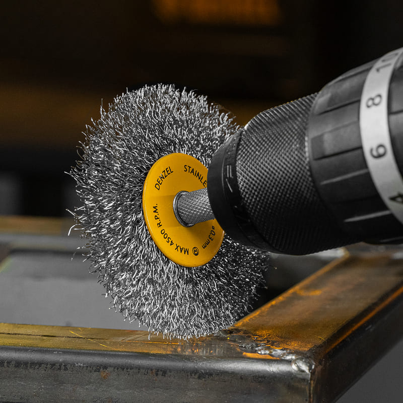 Набор кордщеток для дрели DENZEL (нерж. проволока) - 5шт (плоские)