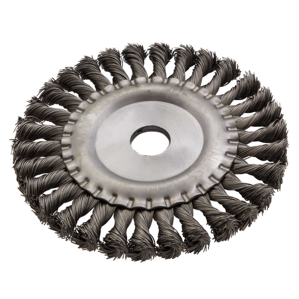 Кордщетка для УШМ DENZEL прямая радиальная витая нержавеющая 150мм х 22мм (пров.0,5мм)