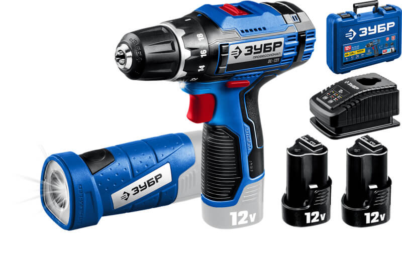 Аккумуляторная дрель-шуруповерт ЗУБР DL-121-22F (аккум. система 12V MAX LITHIUM PRO) серия ПРОФЕССИОНАЛ