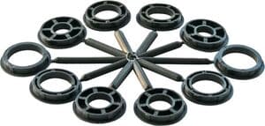 Кордщетка для точил ПРАКТИКА 200мм мягкая, переходники 1/2", 5/8", 3/4", 7/8", 1"