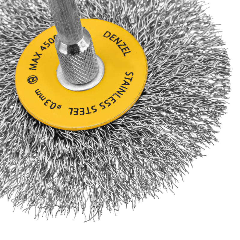 Набор кордщеток для дрели DENZEL (нерж. проволока) - 5шт (плоские)