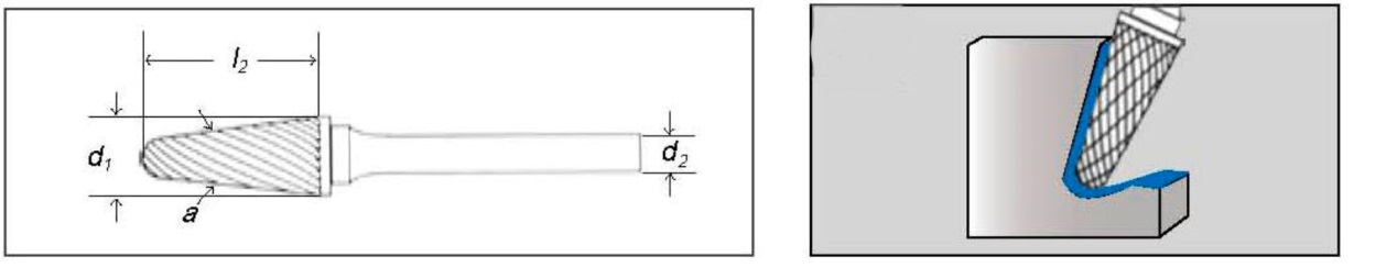 Борфреза твердосплавная SM060616LD тип L (Lраб=16, Lобщ.=50, dраб=6, dхв=6мм)