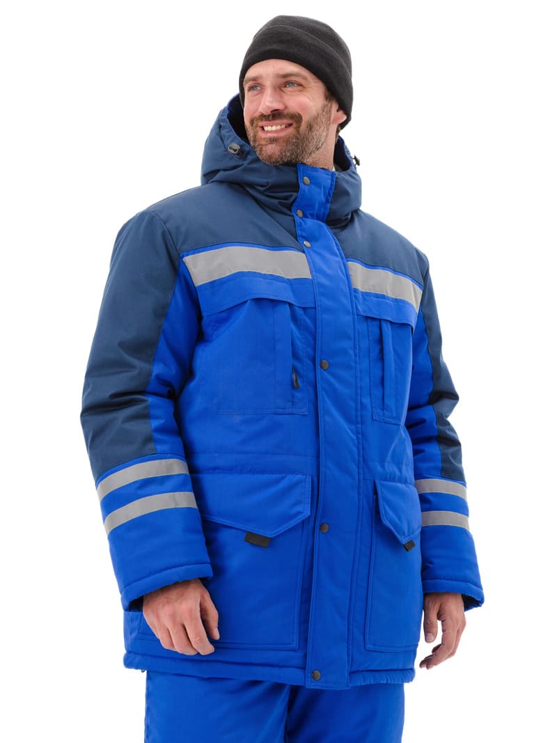 Костюм мужской "Зимник" зимний васильковый с темно-синим