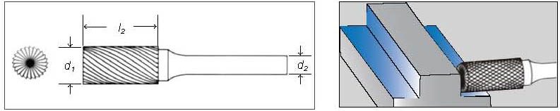 Борфреза твердосплавная SM1270625BD тип B (Lраб=25, Lобщ.=69, dраб=12,7, dхв=6мм)