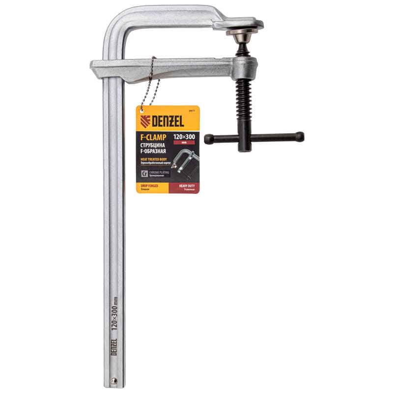 Струбцина F-образная DENZEL 120 х 300мм, кованая