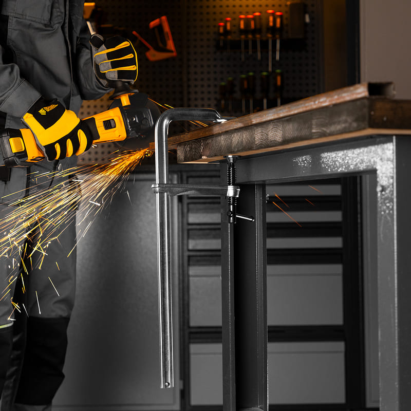 Струбцина F-образная DENZEL 80 х 400мм, кованая