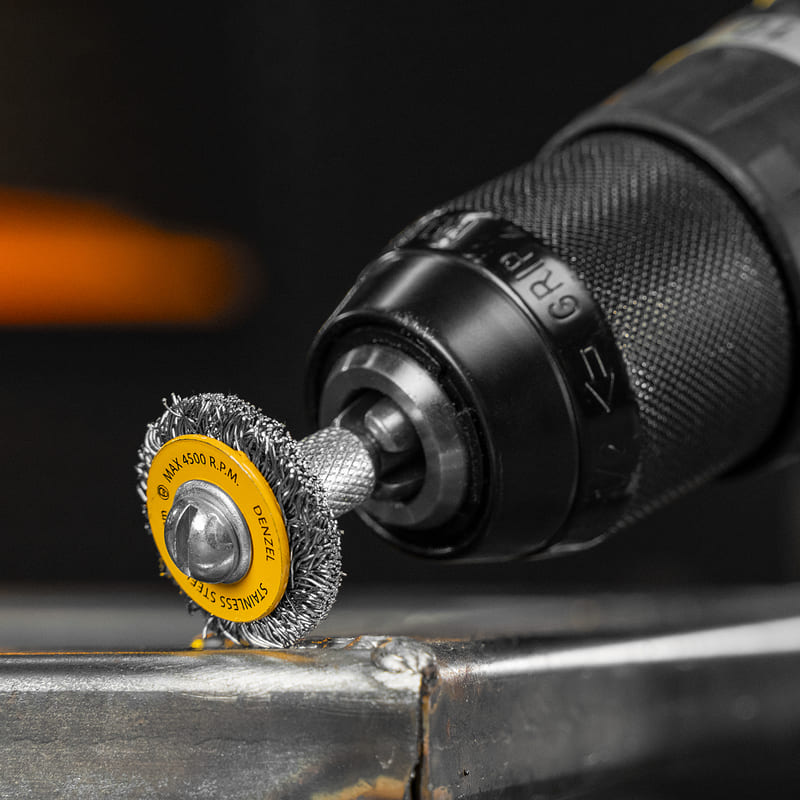 Набор кордщеток для дрели DENZEL (нерж. проволока) - 5шт (плоские)