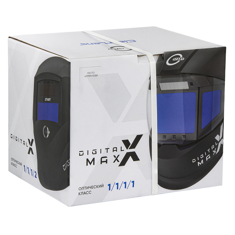 Маска сварщика START DIGITAL X MAX (хамелеон, чёрная, 1/1/1/1, синергетическое управление, панорамный обзор) 