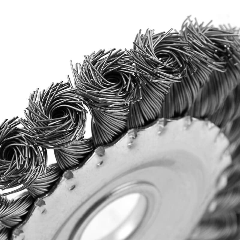 Кордщетка для УШМ DENZEL прямая радиальная витая нержавеющая 125мм х 22мм (пров.0,5мм)