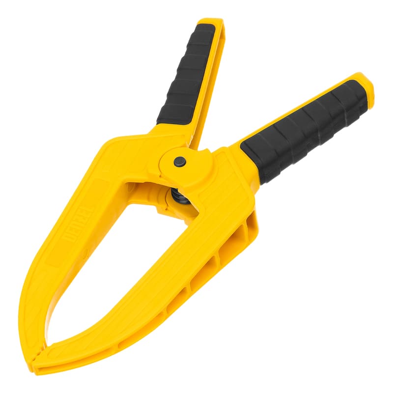 Струбцина DENZEL клещеобразная, удлиненная, 75 х 110мм, двухкомпонентные рукоятки