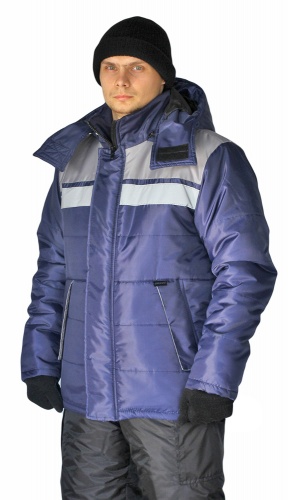 Куртка зимняя "ЭРЕБУС" цвет: темно-синий/серый