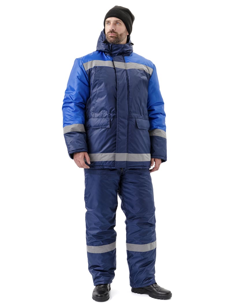 Костюм зимний "СКАНДИН-СОП" куртка/полукомбинезон цвет: темно-синий/василек