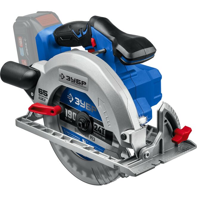 Аккумуляторная пила циркулярная ЗУБР CPB-190 (аккум. система 20V MAX LITHIUM PRO, безщёточная, 20В, без АКБ, д.190мм, вес 3,4кг, коробка) серия ПРОФ