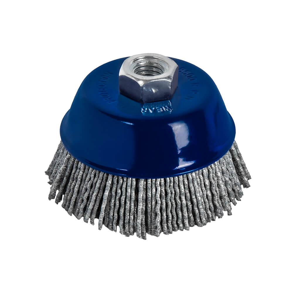 Кордщетка для УШМ ПРАКТИКА чашеобразная полимер-абразивная 90мм х М14 (пров.1,2мм)