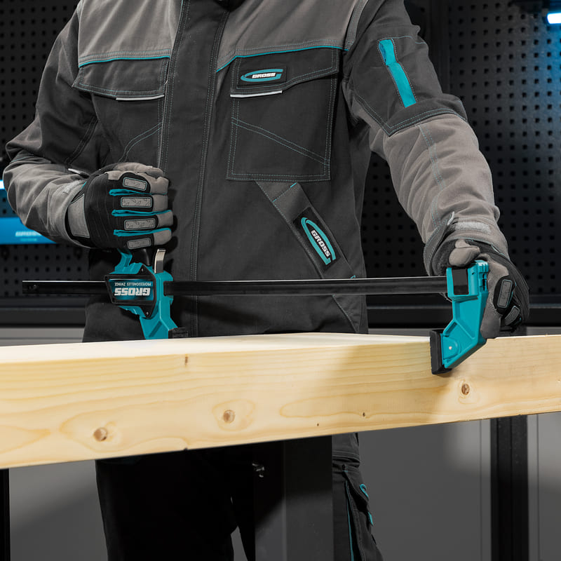 Струбцина GROSS реечная быстрозажимная 600мм (24"), пистолетного типа, пошаговый механизм, пластиковый корпус