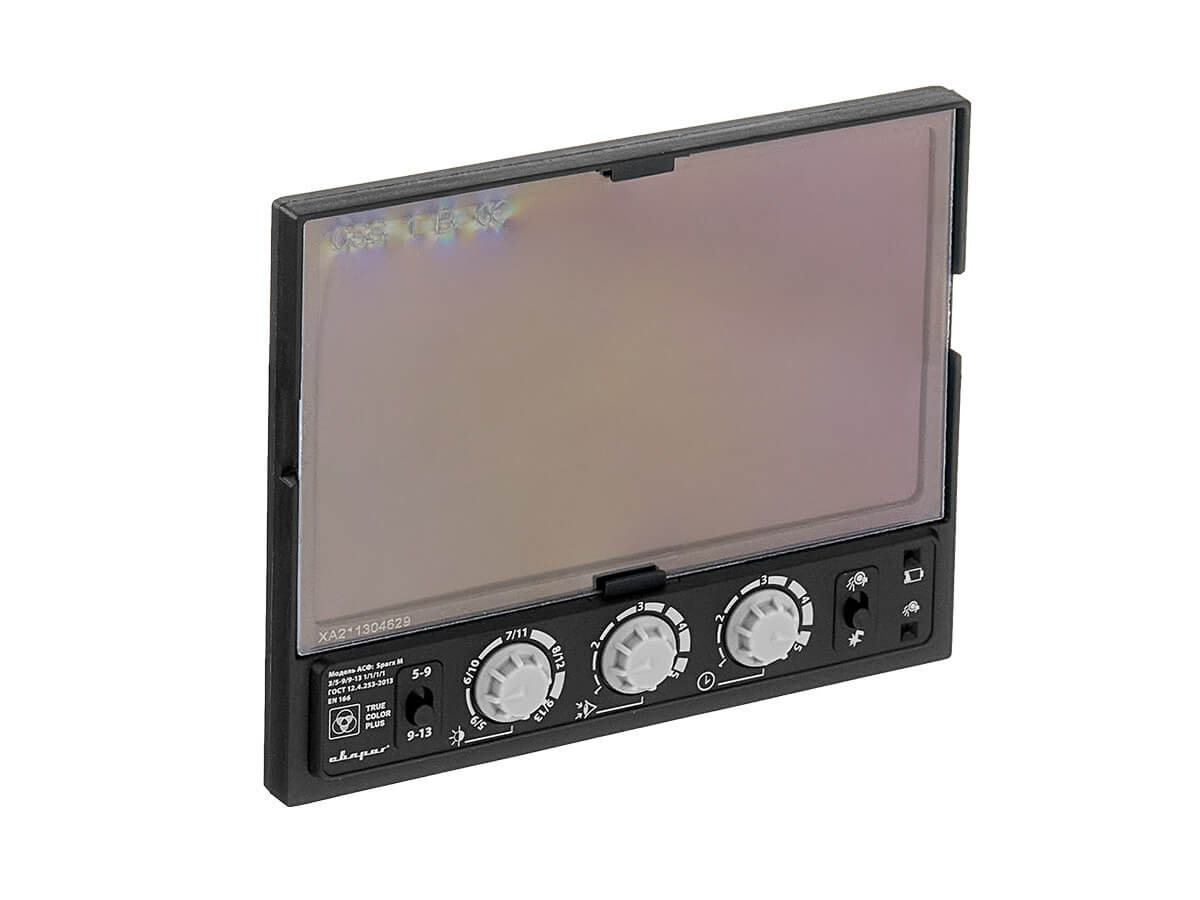 Маска сварщика (СВАРОГ) TECH SPARX M TRUE COLOR PLUS (100*60) (чёрный-оранжевый)