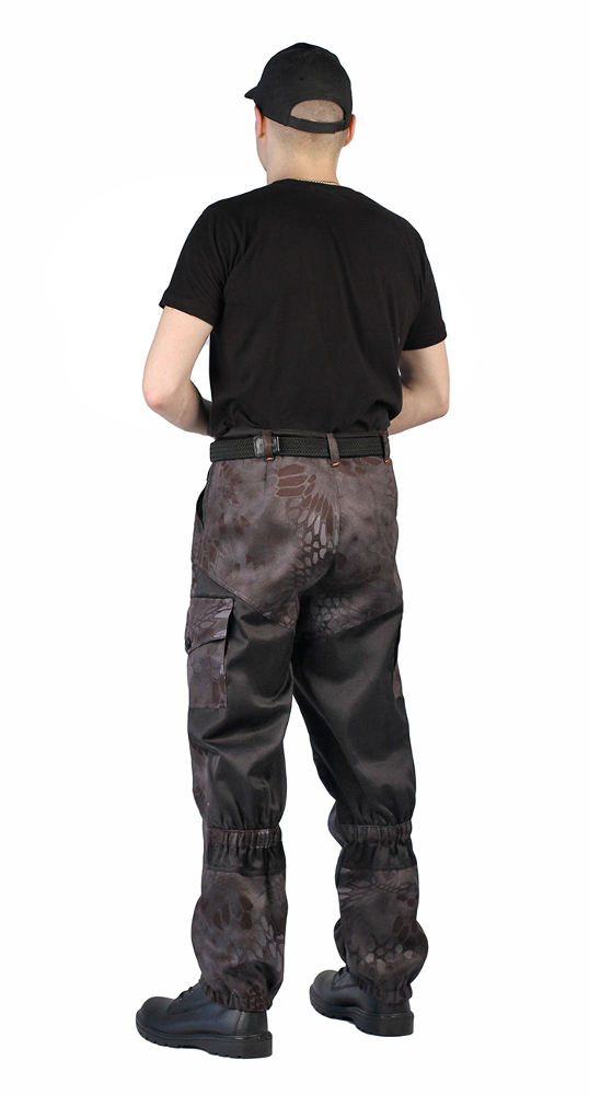 Костюм "ГОРКА-ГОРЕЦ" куртка/брюки, цвет: Черный/камуфляж "Питон черный", ткань: Грета