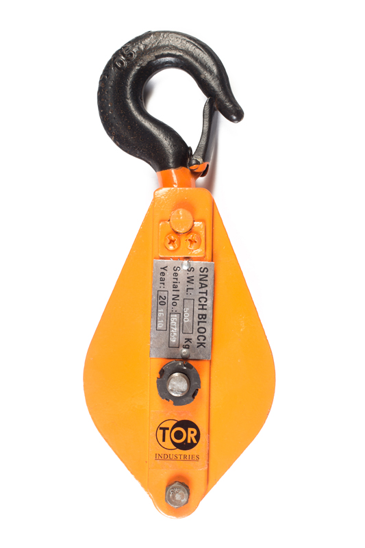 Блок монтажный однорольный с  крюком TOR HQG(L) K1-3,2 т с откидной щекой (T)
