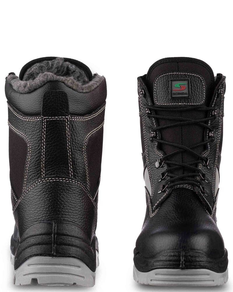 Ботинки кожаные утепленные высокие СТРОИТЕЛЬ ПУ/ТПУ, металлический подносок, антипрокольная стелька