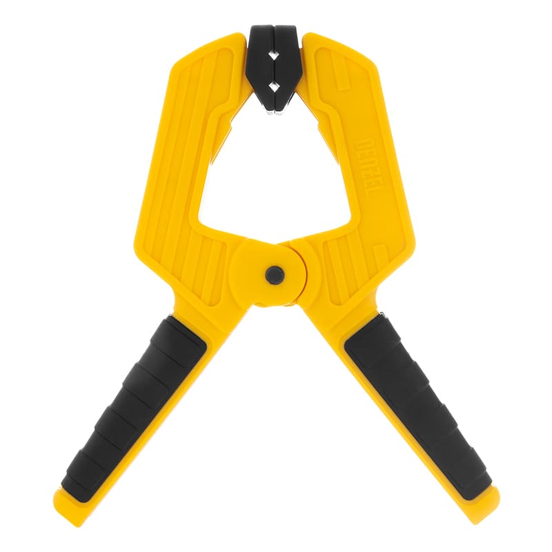 Струбцина DENZEL клещеобразная, усиленная, 50 х 35мм, двухкомпонентные рукоятки