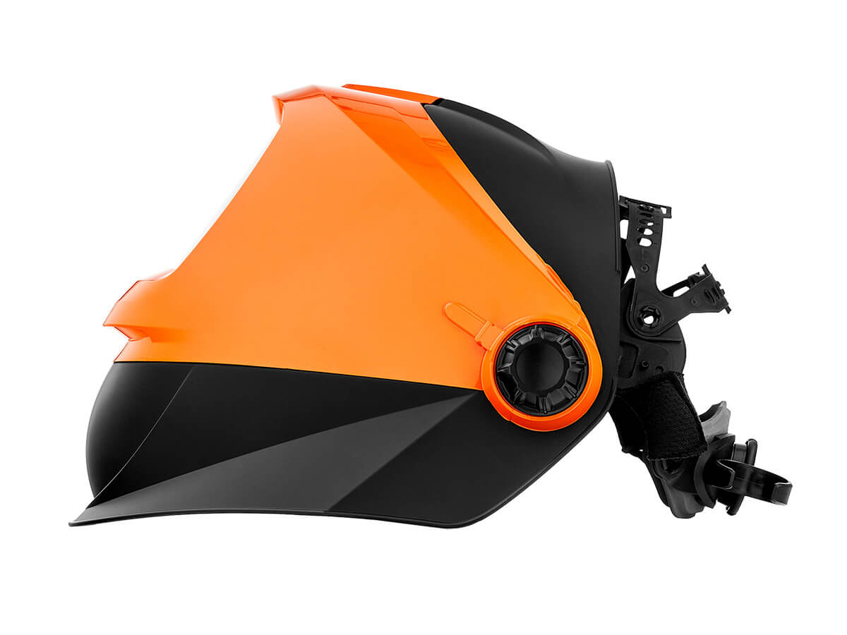 Маска сварщика (СВАРОГ) TECH SPARX M TRUE COLOR PLUS (100*60) (чёрный-оранжевый)