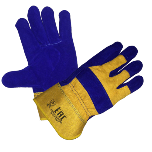 Перчатки САПФИР (комбинированные, манжет-крага, жёлто-синие)