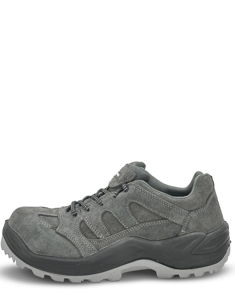 Полуботинки "ТЕХНИК", металлический подносок, натуральная кожа/текстиль, цвет: серый