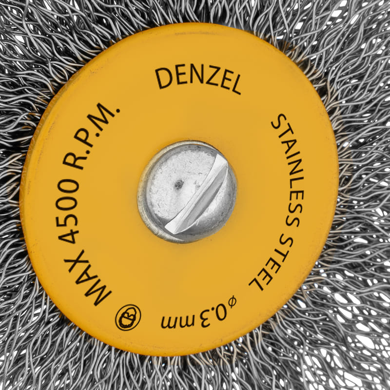 Набор кордщеток для дрели DENZEL (нерж. проволока) - 5шт (плоские)