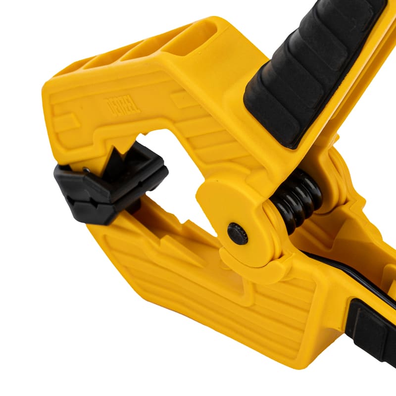 Струбцина DENZEL клещеобразная, усиленная, 80 х 60мм, двухкомпонентные рукоятки