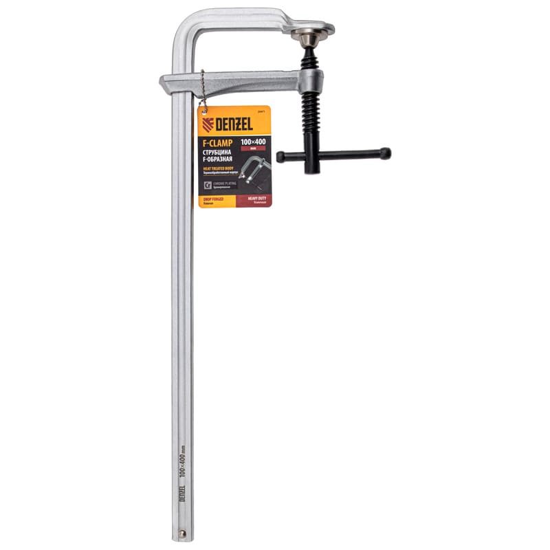 Струбцина F-образная DENZEL 100 х 400мм, кованая