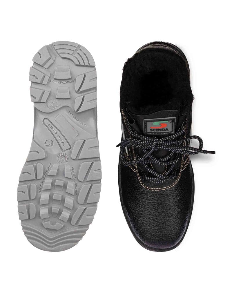 Ботинки кожаные утепленные БЕРГЕН ПУ/ТПУ, металлический подносок