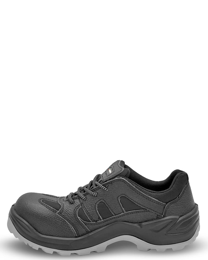 Полуботинки "ТЕХНИК", металлический подносок, натуральная кожа/текстиль, цвет: черный