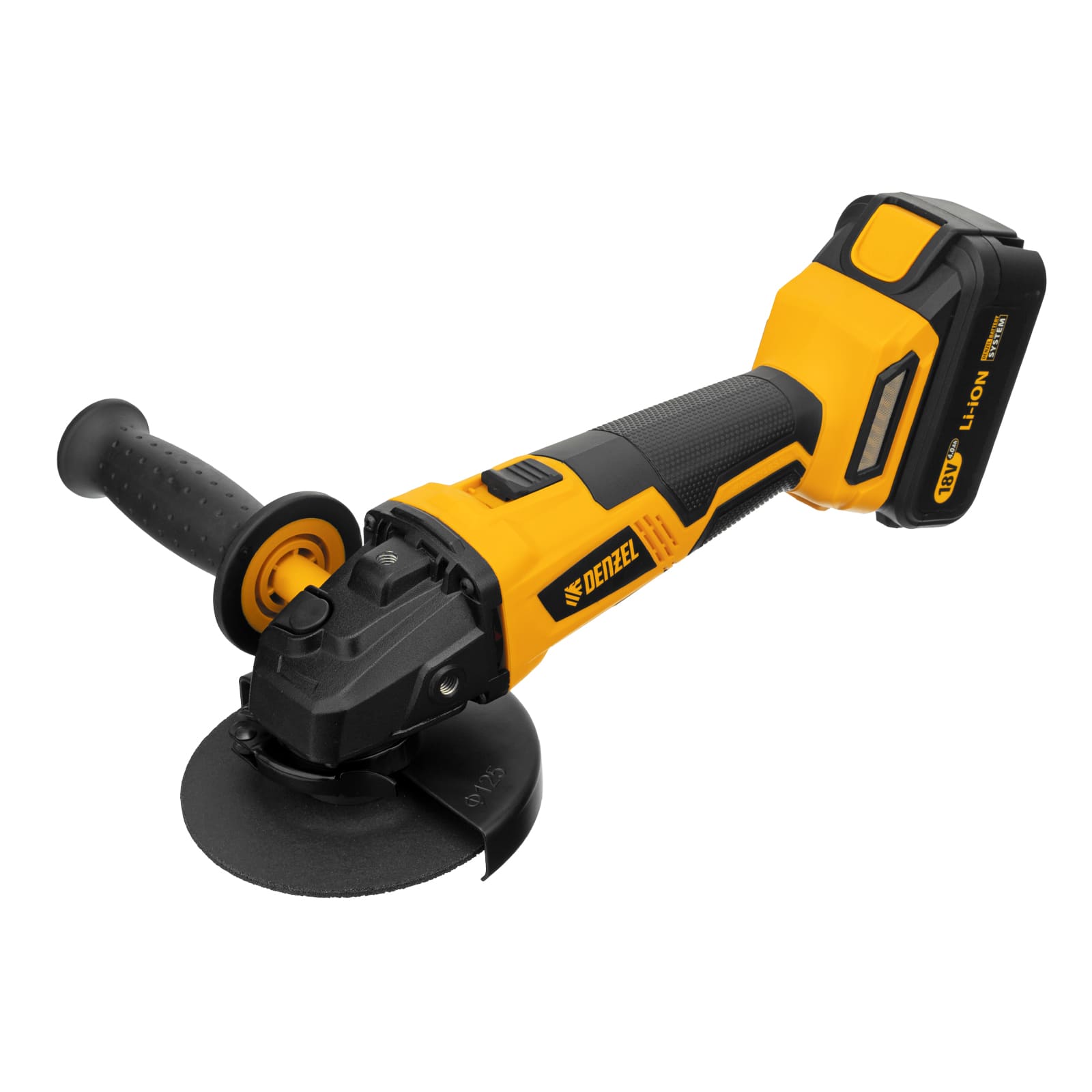 Аккумуляторная УШМ DENZEL BLG-IB-18-125-4 (аккум. система Denzel Battery System 18V, безщёточная)