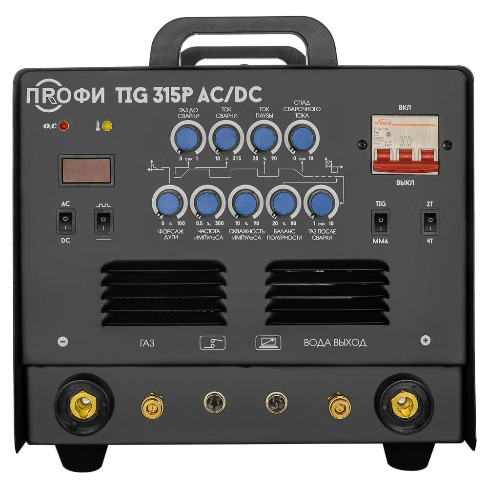 Инверторный аппарат для аргонодуговой сварки ПРОФИ TIG 315 P AC/DC / ПТК