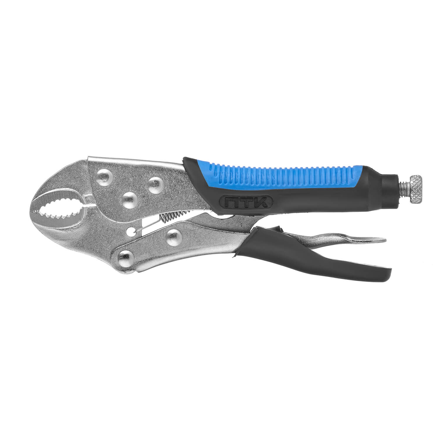 Зажим ручной ПТК, полукруглые губки, с фиксатором, 180мм