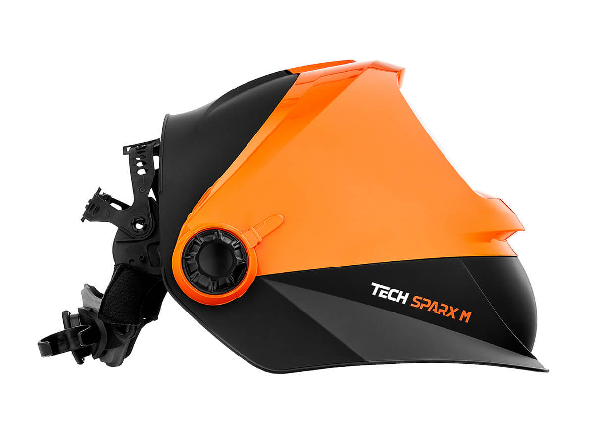 Маска сварщика (СВАРОГ) TECH SPARX M TRUE COLOR PLUS (100*60) (чёрный-оранжевый)