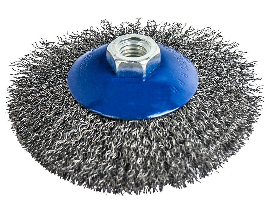 Кордщетка для УШМ ПРАКТИКА с наклоном радиальная мягкая 125мм х М14 (пров.0,3мм)
