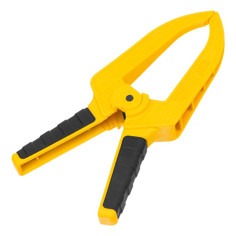 Струбцина DENZEL клещеобразная, удлиненная, 75 х 110мм, двухкомпонентные рукоятки