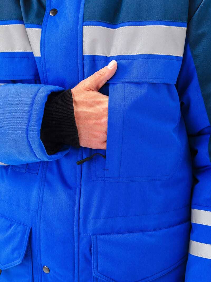 Костюм мужской "Зимник" зимний васильковый с темно-синим