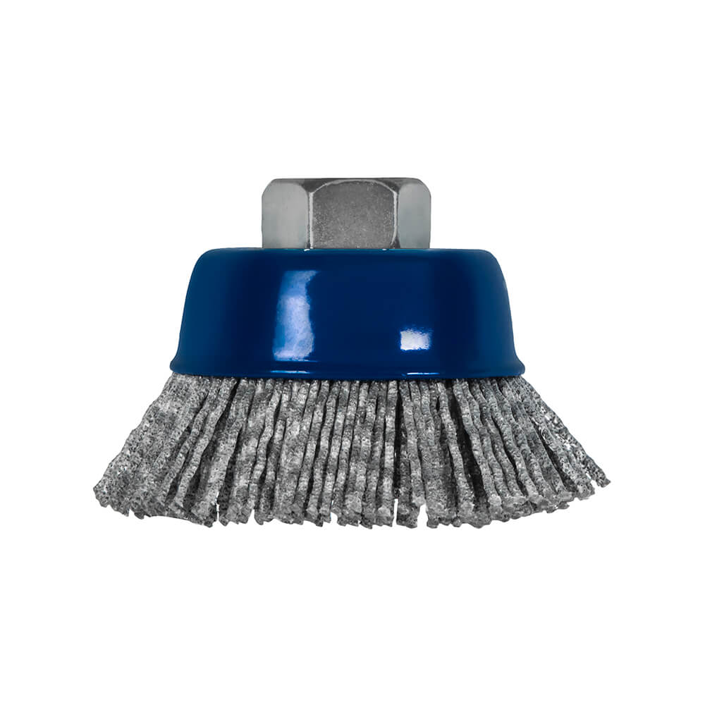 Кордщетка для УШМ ПРАКТИКА чашеобразная полимер-абразивная 65мм х М14 (пров.1,2мм)