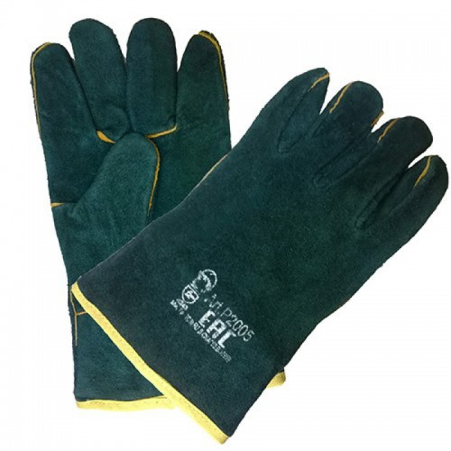 Перчатки ИЗУМРУД (цельноспилковые, с подкладкой, резинка на запястье, зелёные)