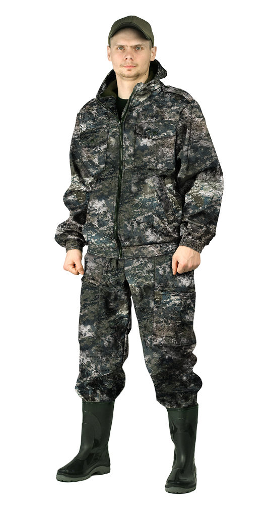 Костюм "КАСКАД" куртка/брюки,  цвет: камуфляж "пиксель", ткань: Полофлис