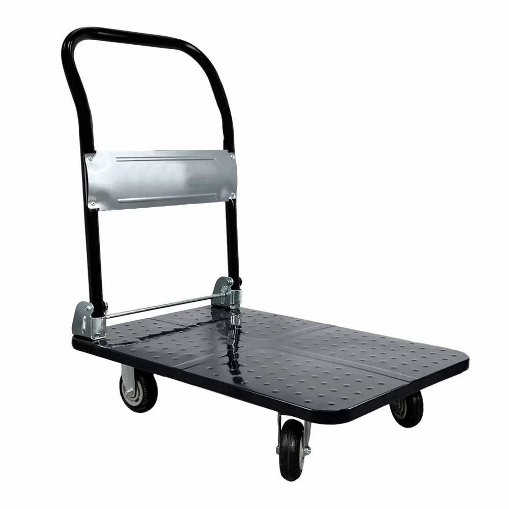 Тележка платформенная 950 кг TOR PH950 (1100х650) со складной ручкой (резиновые колеса 150 мм)