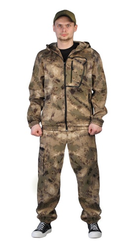 Костюм "ТУРИСТ 1" куртка/брюки цвет: камуфляж "Мох хаки", ткань: Грета
