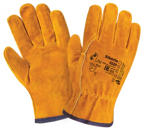 Перчатки DRIVER (цельноспилковые, резинка на запястье, жёлтые)