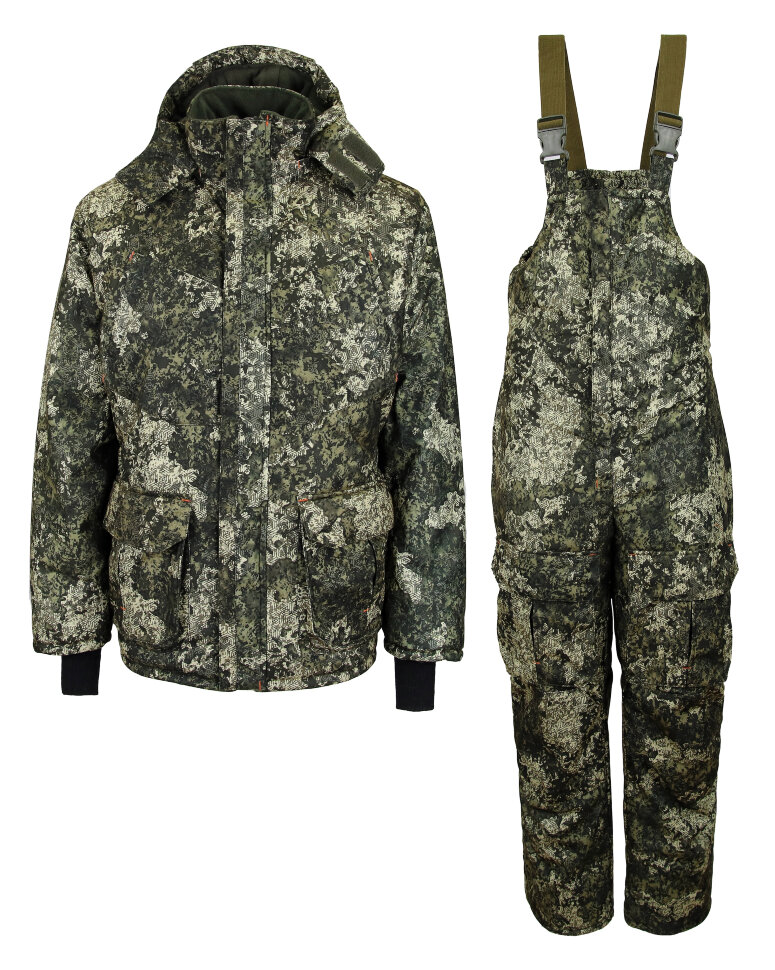 Костюм мужской "Tauren" зимний, куртка/полукомбинезон, ткань/подклада: Alova Premium/Fleece, камуфляж "Тундра"