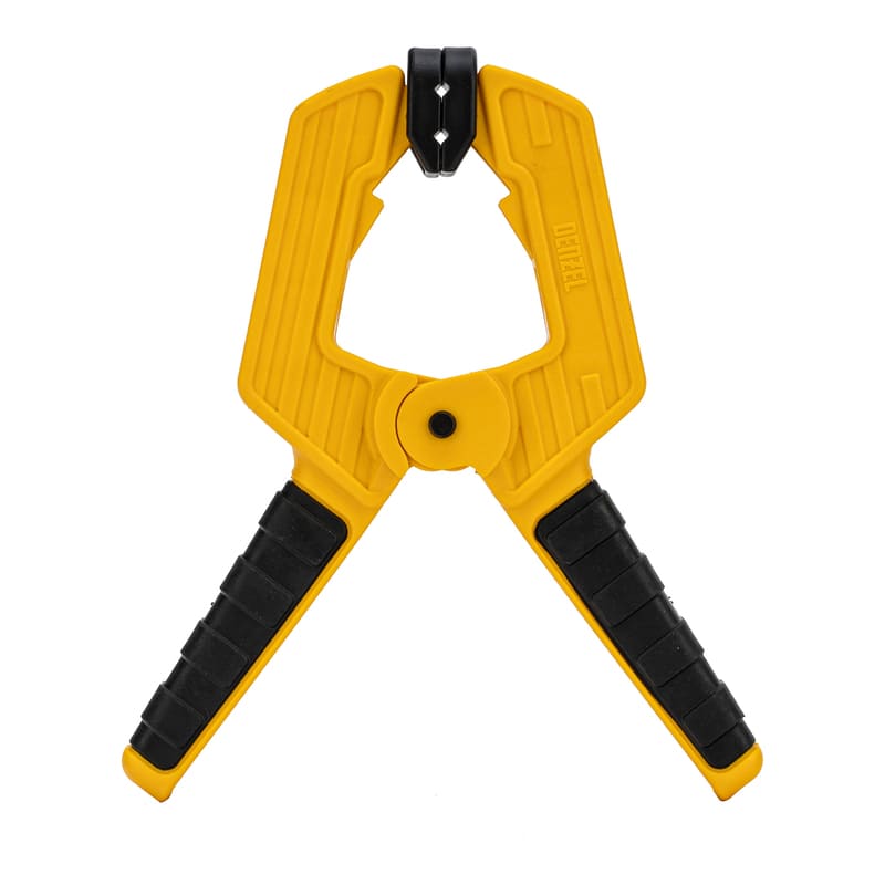 Струбцина DENZEL клещеобразная, усиленная, 80 х 60мм, двухкомпонентные рукоятки