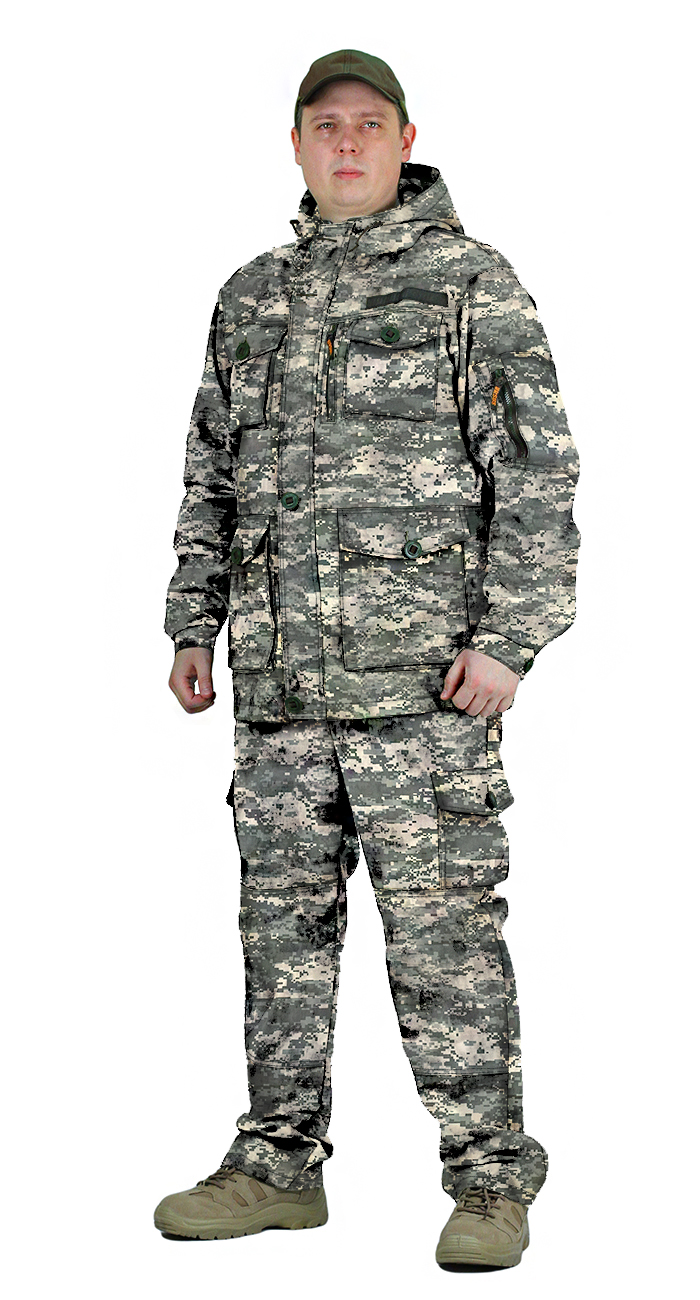 Костюм "СУМРАК" куртка/брюки, цвет: камуфляж "Цифра светло серый", ткань: Рип-Стоп