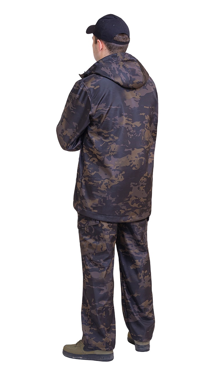 Костюм "РОВЕР" куртка/брюки, цвет: камуфляж "Мультикам черный", ткань: Полофлис