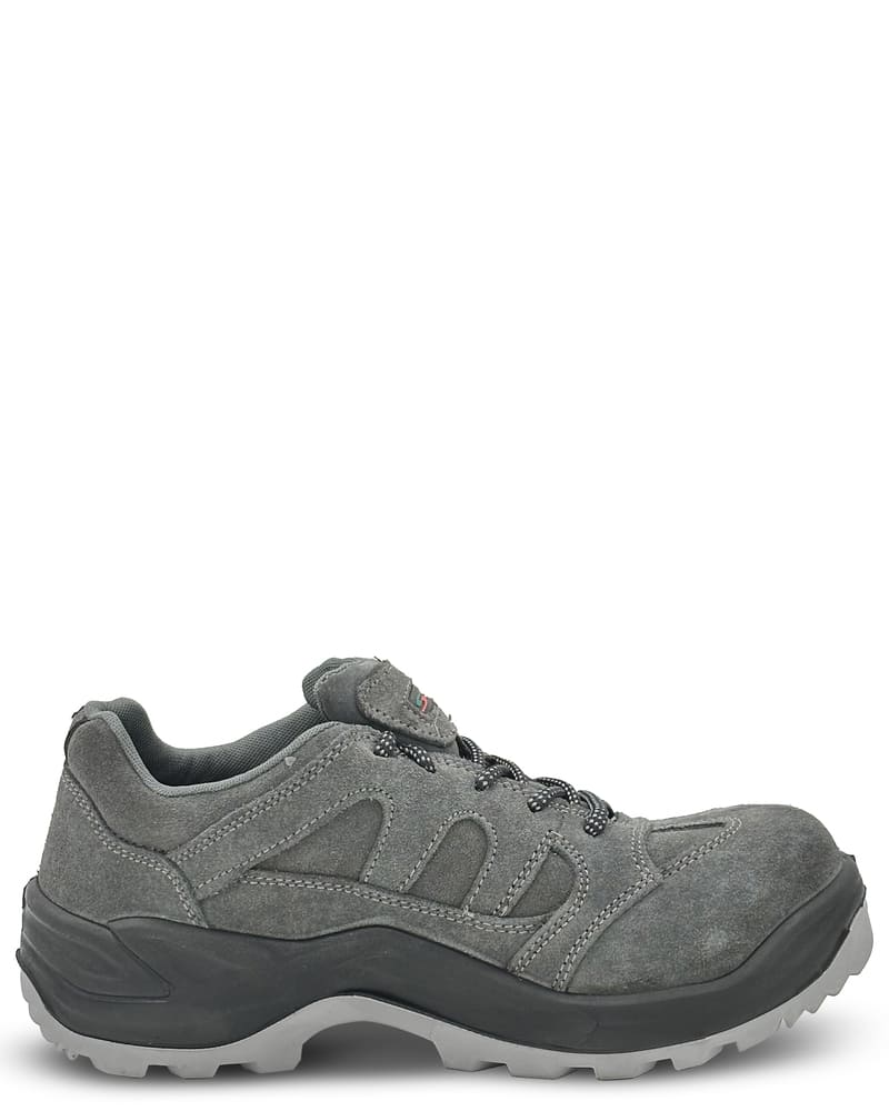 Полуботинки "ТЕХНИК", металлический подносок, натуральная кожа/текстиль, цвет: серый